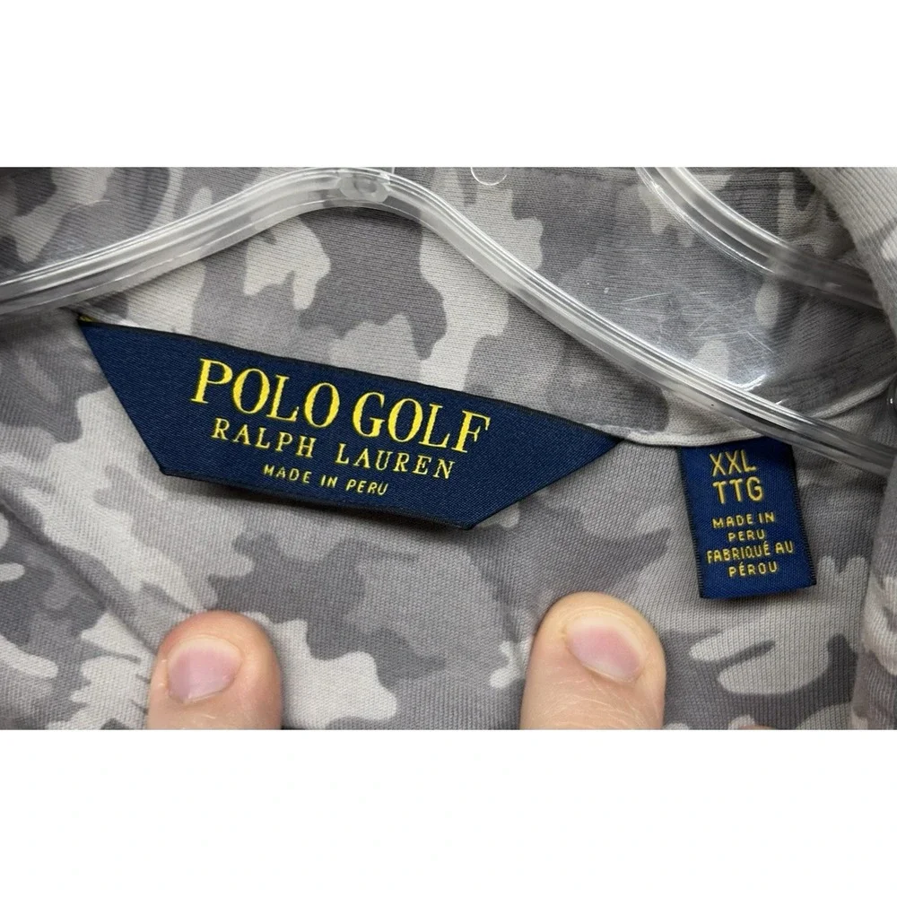 Polo Golf Ralph Lauren Mens Size 2XL Gray Camo Short Sleeve Polo Shirt (K6)